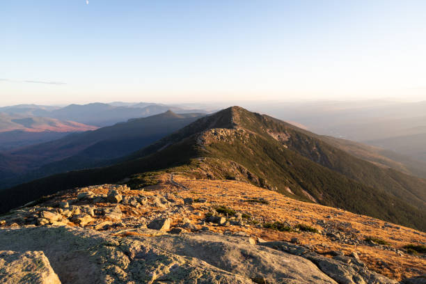 Franconia Ridge and the Appalachian Trail in the White Mountains of New Hampshire stock photo
