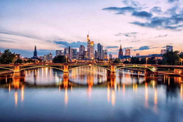 Frankfurt city in Germany stock photo