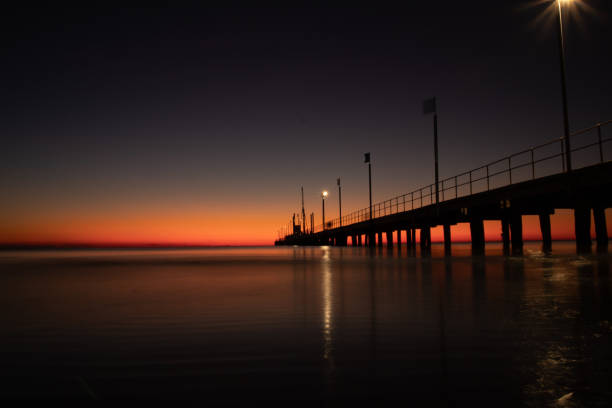 Frankston Beach sunsets stock photo