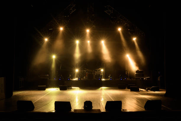 Free stage with lights stock photo