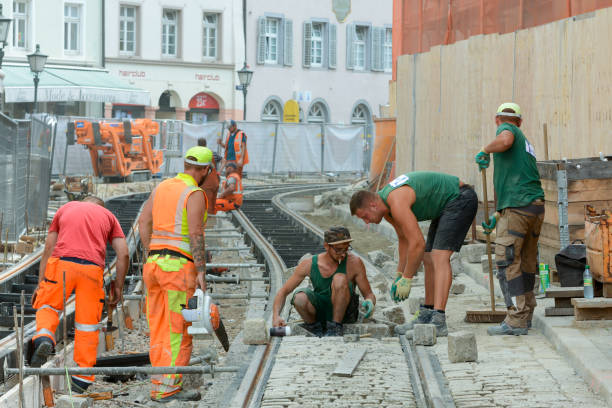 Freiburg, Construction site Oberlinden stock photo