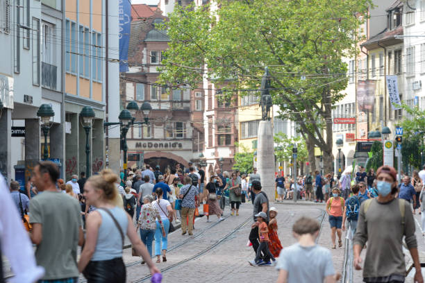 Freiburg, Kaiser-Joseph-Straße stock photo