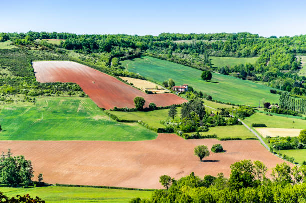 french countryside near of Cordes sur Ciel stock photo