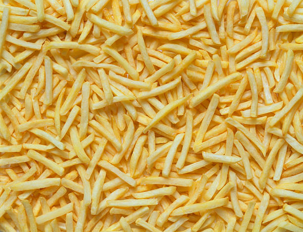 French fries background stock photo