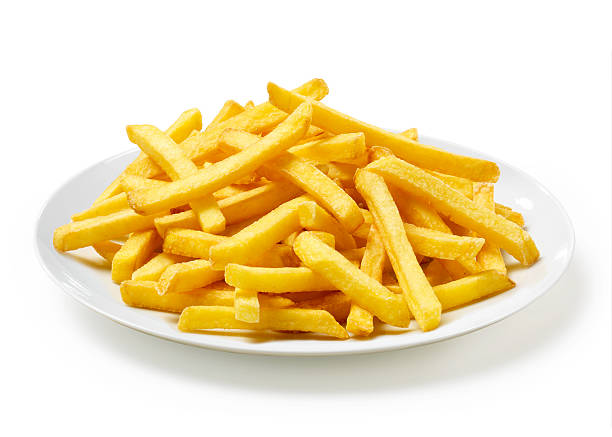 French Fries on Plate stock photo