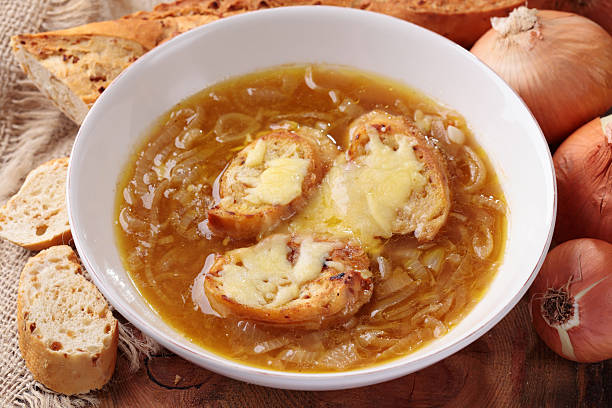 French onion soup stock photo