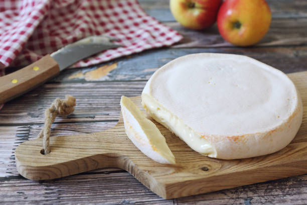 French Reblochon cheese stock photo