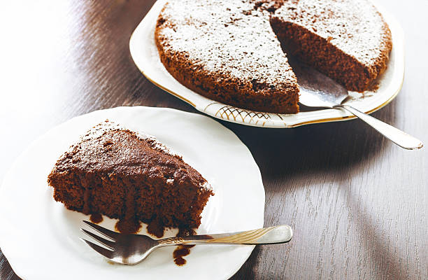 French style chocolate cake stock photo