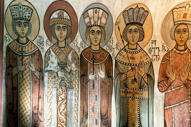 Frescos in Samtavro Monastery
in Mtskheta, Georgia stock photo