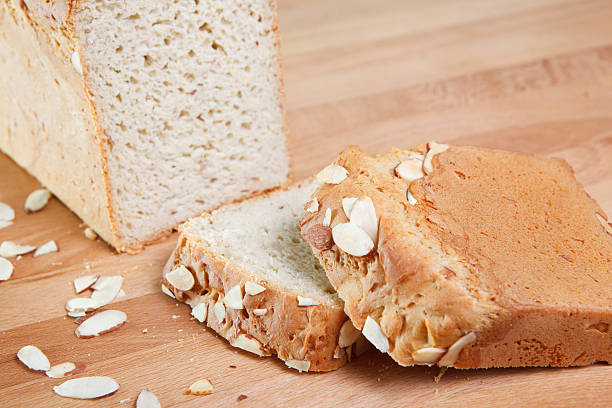 Fresh baked gluten free almond bread stock photo