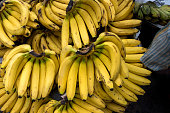 istock Fresh Banana for sale at local fruit stall in Indian street stall top view and food 1350788114