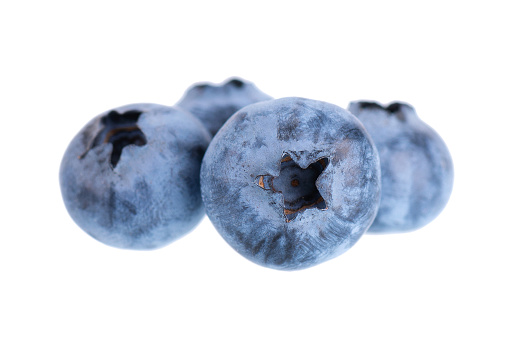 Fresh blueberry isolated on white background. Bilberry or whortleberry. Clipping path