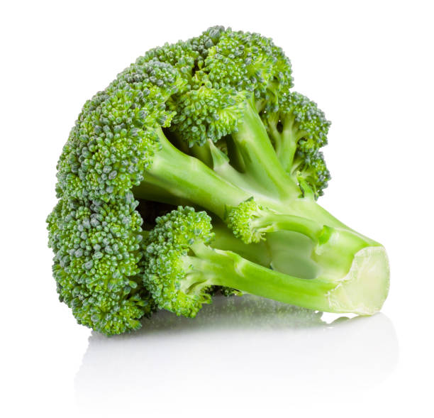 Fresh broccoli isolated on white background  broccoli rabe stock pictures, royalty-free photos & images