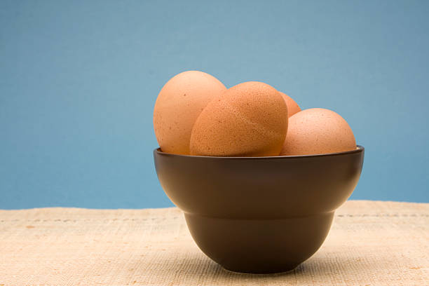 Fresh Brown Eggs stock photo