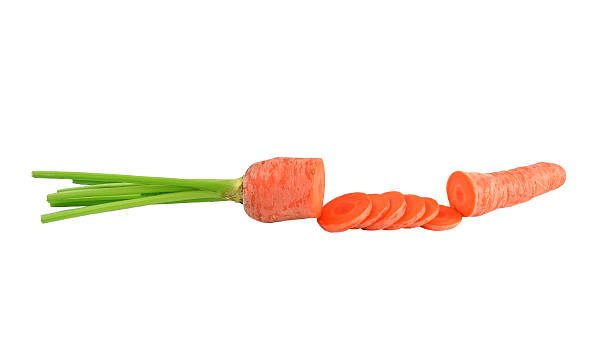 fresh carrots isolated on white background stock photo