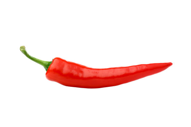Fresh chili pepper isolated on a white background Fresh chili pepper isolated on a white background, front view cayenne vegetable cut out cayenne pepper photos stock pictures, royalty-free photos & images