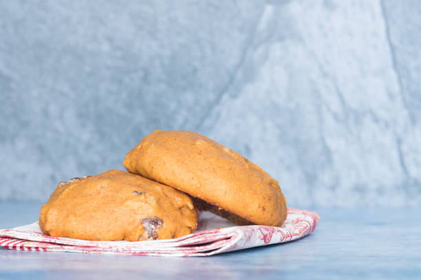 Fresh Cookies on Napkin stock photo