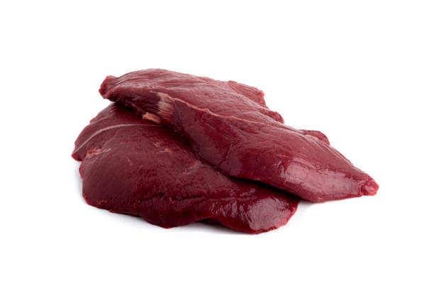 Fresh Deer Meat or Venison Isolated on White Background stock photo