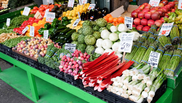Fresh Farmers Market Vegetables Display stock photo
