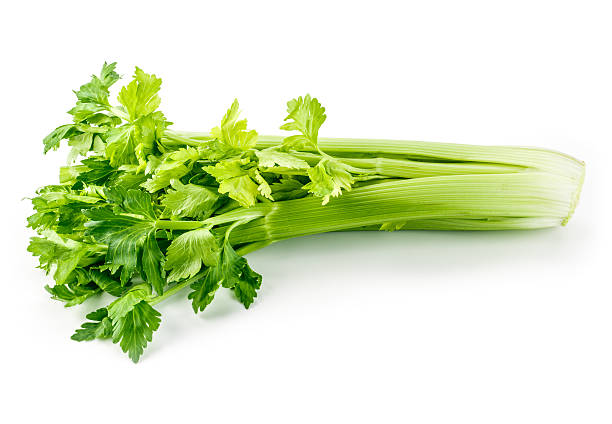 Fresh green celery isolated on white Fresh green celery isolated on white celery stock pictures, royalty-free photos & images