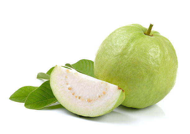 Fresh guava isolated on white background stock photo