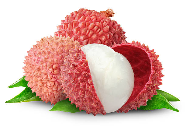 Fresh lychee fruits stock photo