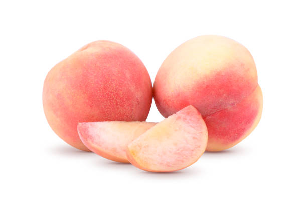 Fresh peach on white background stock photo