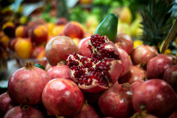 Fresh Pomegranate And Other Fruits stock photo