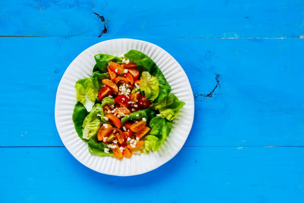 Fresh salad plate stock photo