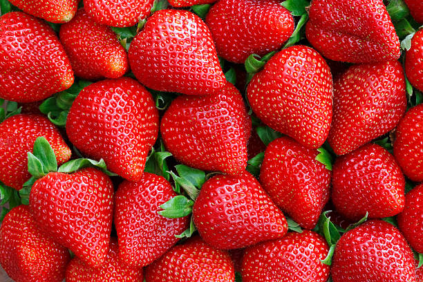 Fresh strawberries background stock photo