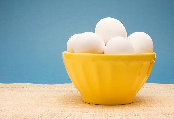 Fresh White Eggs stock photo