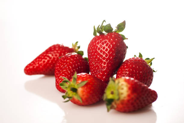fresh whole strawberries stock photo