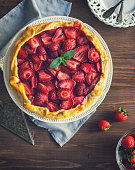 istock Freshly baked strawberry galette or open strawberry pie 1312176171