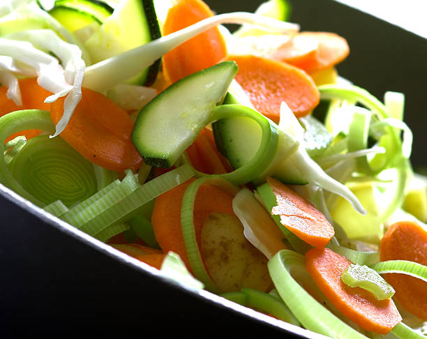 Freshly Chopped Vegetables stock photo