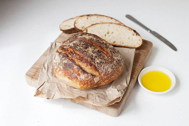 Freshly Cut Bread stock photo