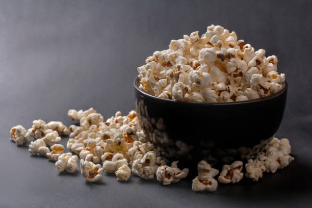 Freshly prepared popcorn stock photo