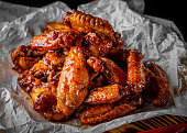 istock fried chicken wings with sweet chili sauce on white paper 1285462667
