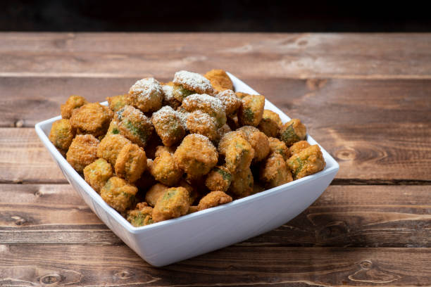 Fried okra bowl of fried okra okra photos stock pictures, royalty-free photos & images