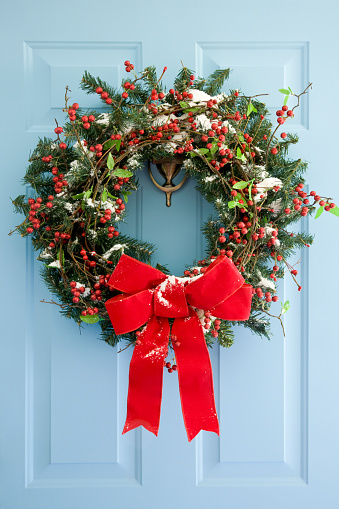 Front Door Wreath Stock Photo Download Image Now Istock