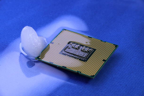 Frosted and frozen Intel processor (CPU) close-up for PC computer Good cooling is essential for the efficient operation of the PC computer processor. centurion boats at the glen stock pictures, royalty-free photos & images