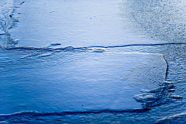 Frozen ice floes, detail stock photo