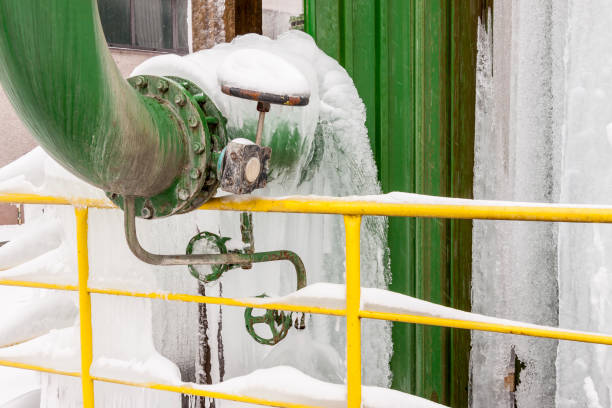 Frozen valve stock photo