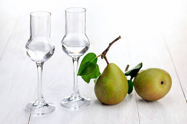 Fruit Brandy; Pear stock photo