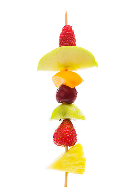 Fruit on skewer stock photo