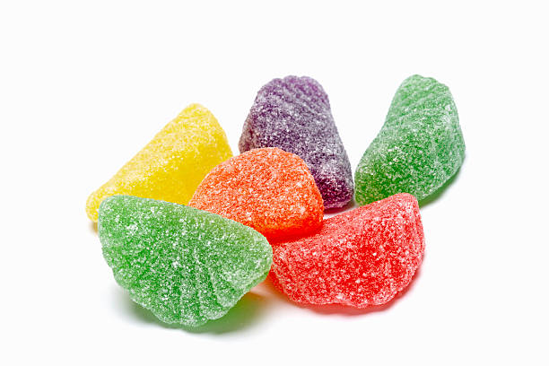 Fruit Slice Jelly Candies Fruit Slice Jelly Candies gelatin stock pictures, royalty-free photos & images