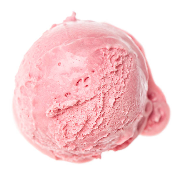 frutado gelado de morango pá a partir de cima - strawberry ice cream imagens e fotografias de stock