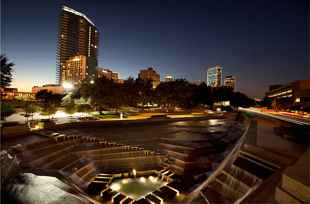 Ft Worth water gardens top view stock photo