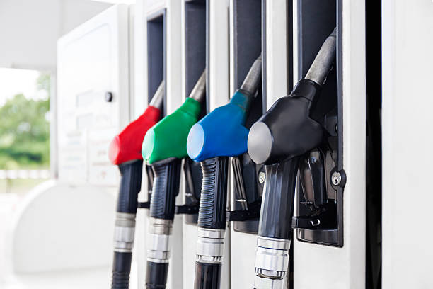 Fuel pumps petrol stock photo