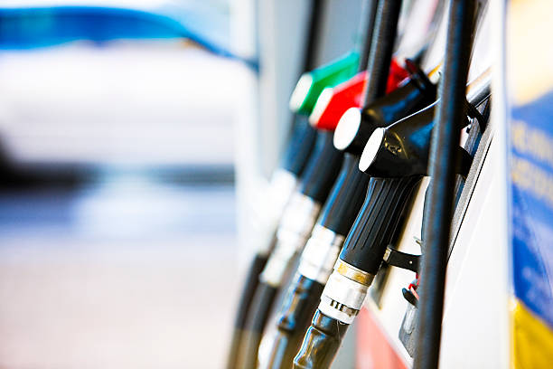 Fuel pumps stock photo