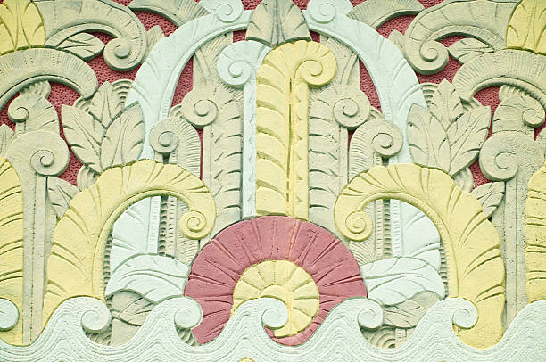 Full Frame Tropical Art Deco Pattern stock photo